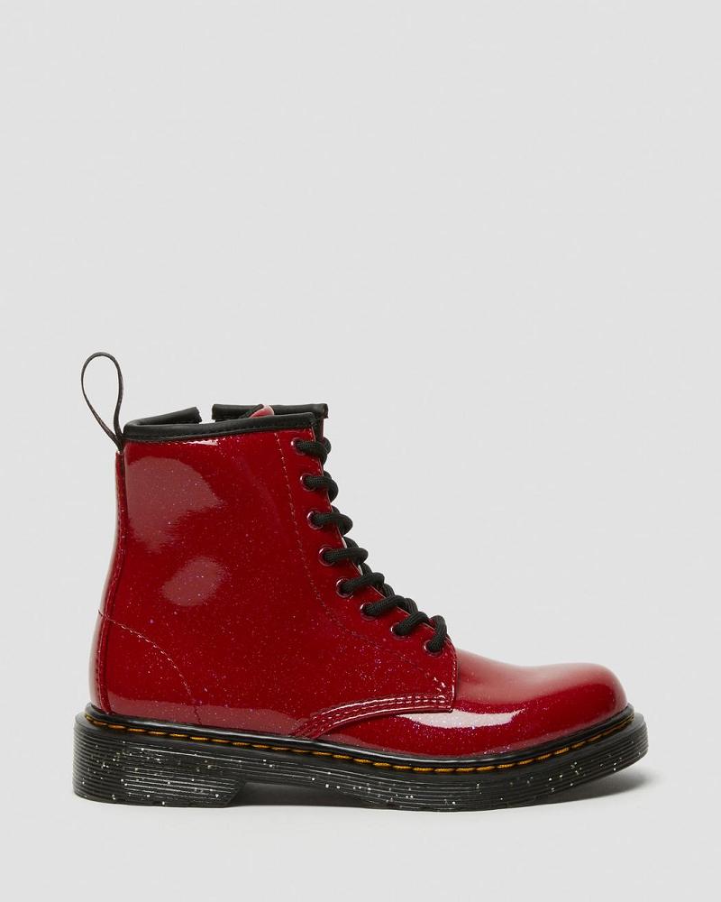 Dr Martens Junior 1460 Glitter Snørestøvler Børn Rød | DK 675FDN